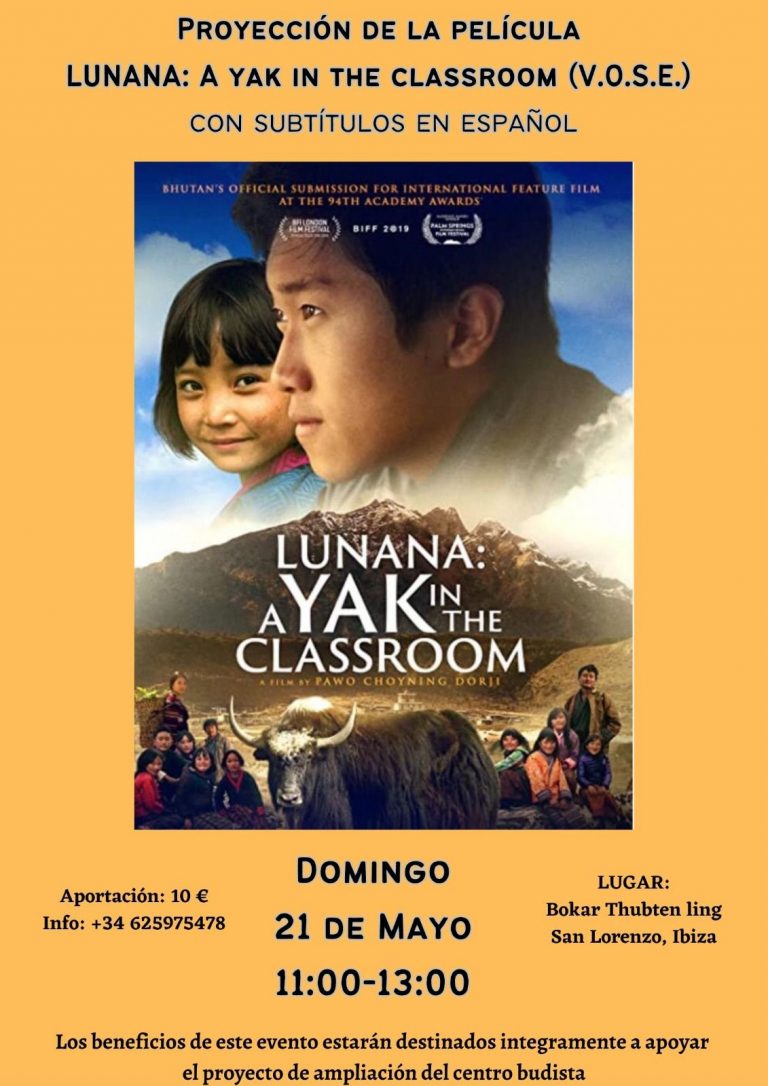 Proyección de la pelicula Lunana 21 de mayo