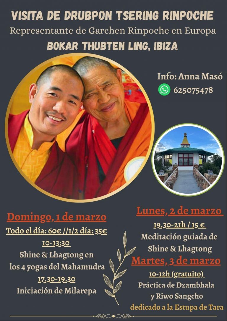 Visita de Drubpon Tsering Rinpoche 1 , 2 y 3 de marzo de 2026