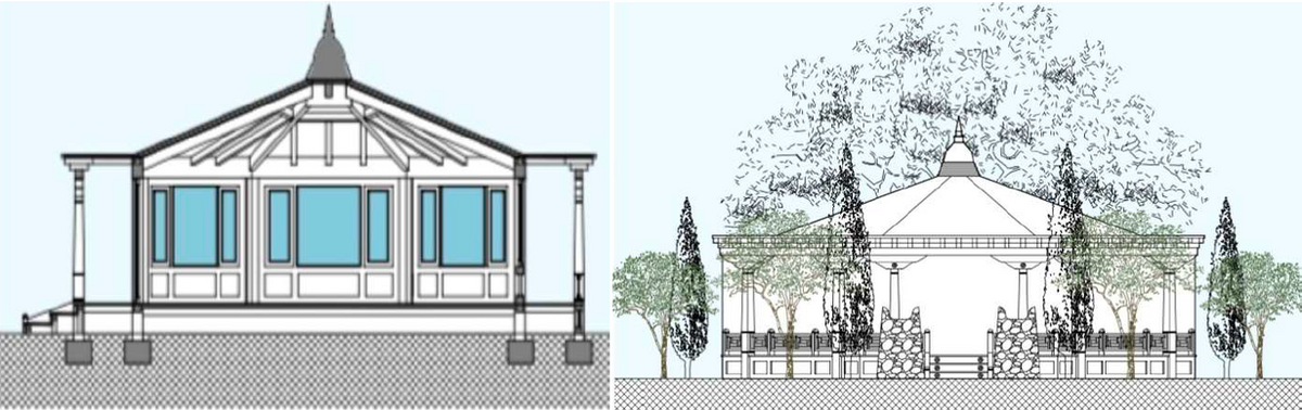 Plano del arquitecto de la Estupa
